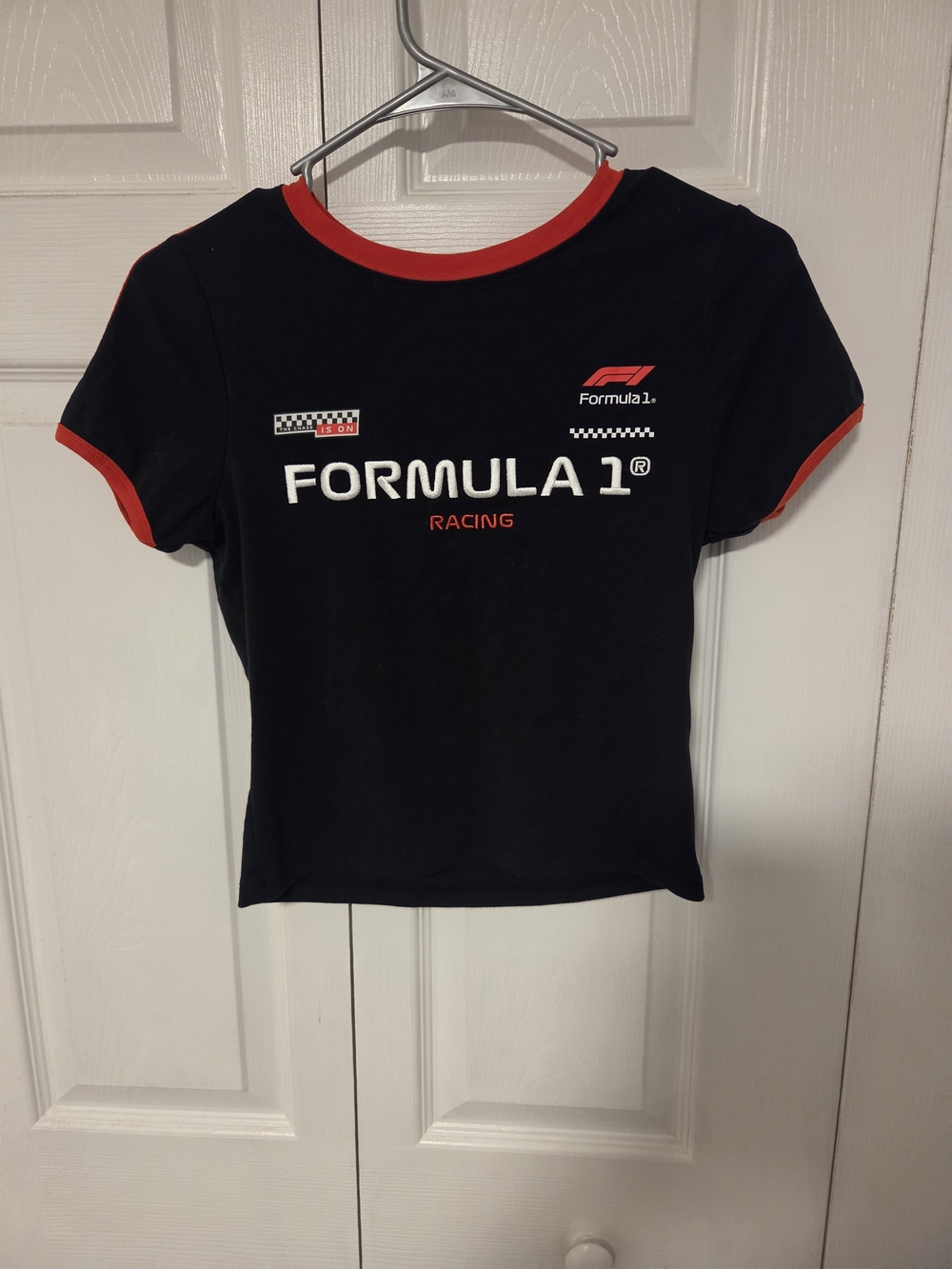 Womens Black & Red Racing Tee